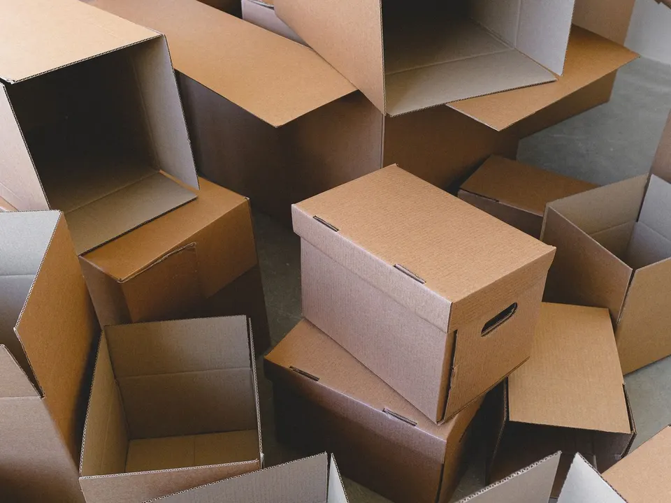 Cardboard boxes ready for a home move